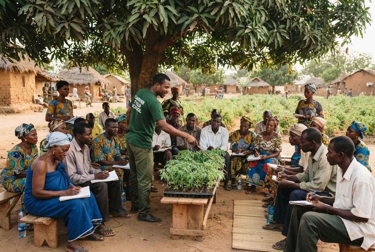 Farmer field school training session