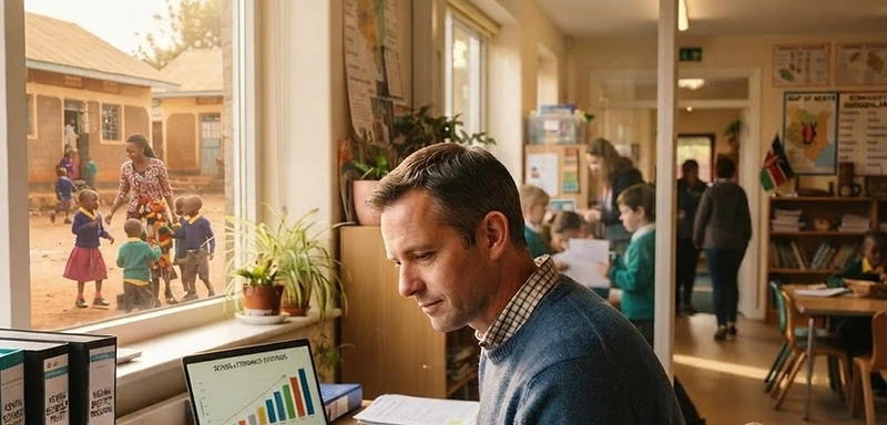 Graham in a Kenyan school setting
