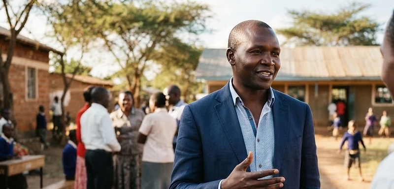 James Mudibo in a Kenyan school setting
