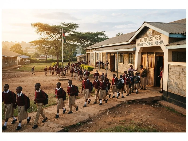 Kenyan school at morning