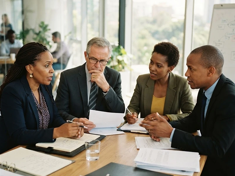 Senior Kenyan professionals in discussion