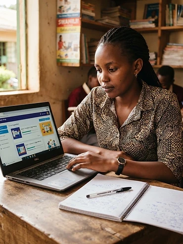 Person working on a digital education platform