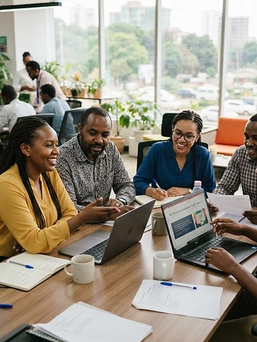 Kenyan education professionals collaborating