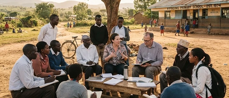 A Kenyan community team working together
