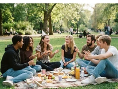 Urodzinowy piknik nastolatków w parku