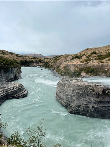Turquoise river through a Patagonian gorge