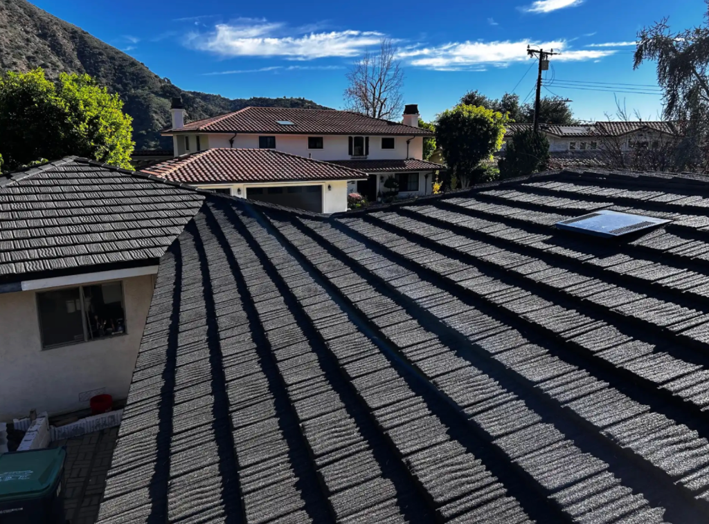 Roof overlooking the California skyline