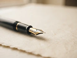 Fountain pen on parchment