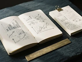 Analytics notebook with charts