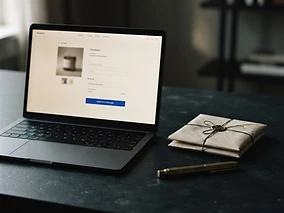 Laptop with online store checkout