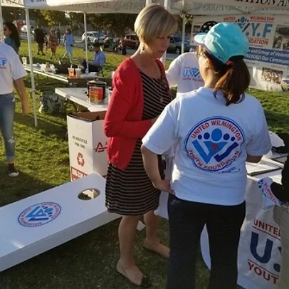 UWYF founder with Wilmington youth