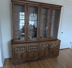 Large dark wood china cabinet