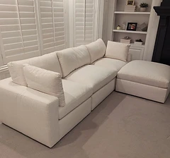 Large cream sectional sofa delivered to living room
