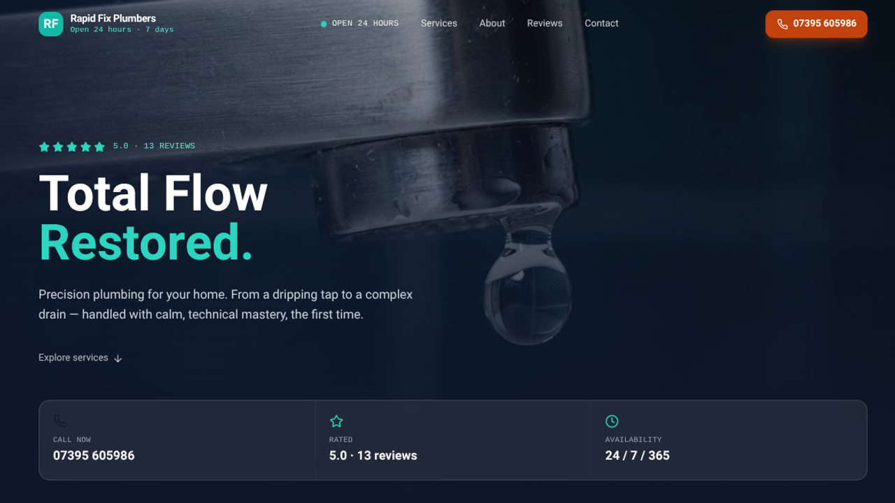 Rapid Fix Plumbers template preview