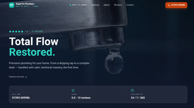 Rapid Fix Plumbers template preview