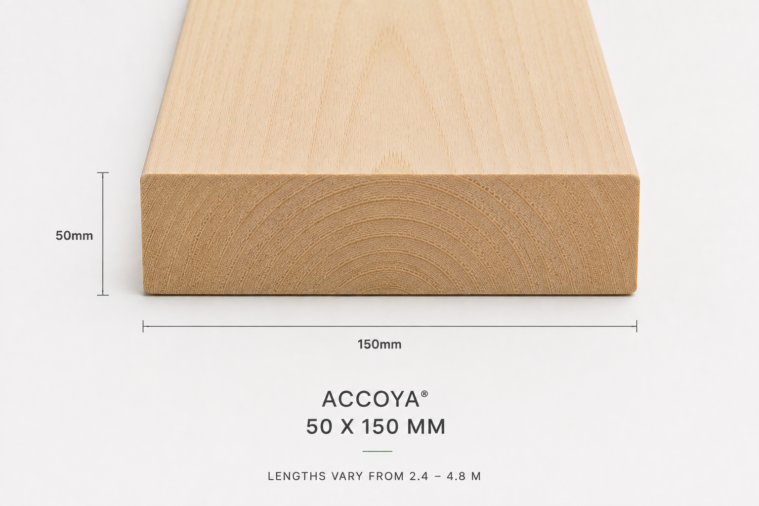 Accoya natural plank 50 x 150 mm