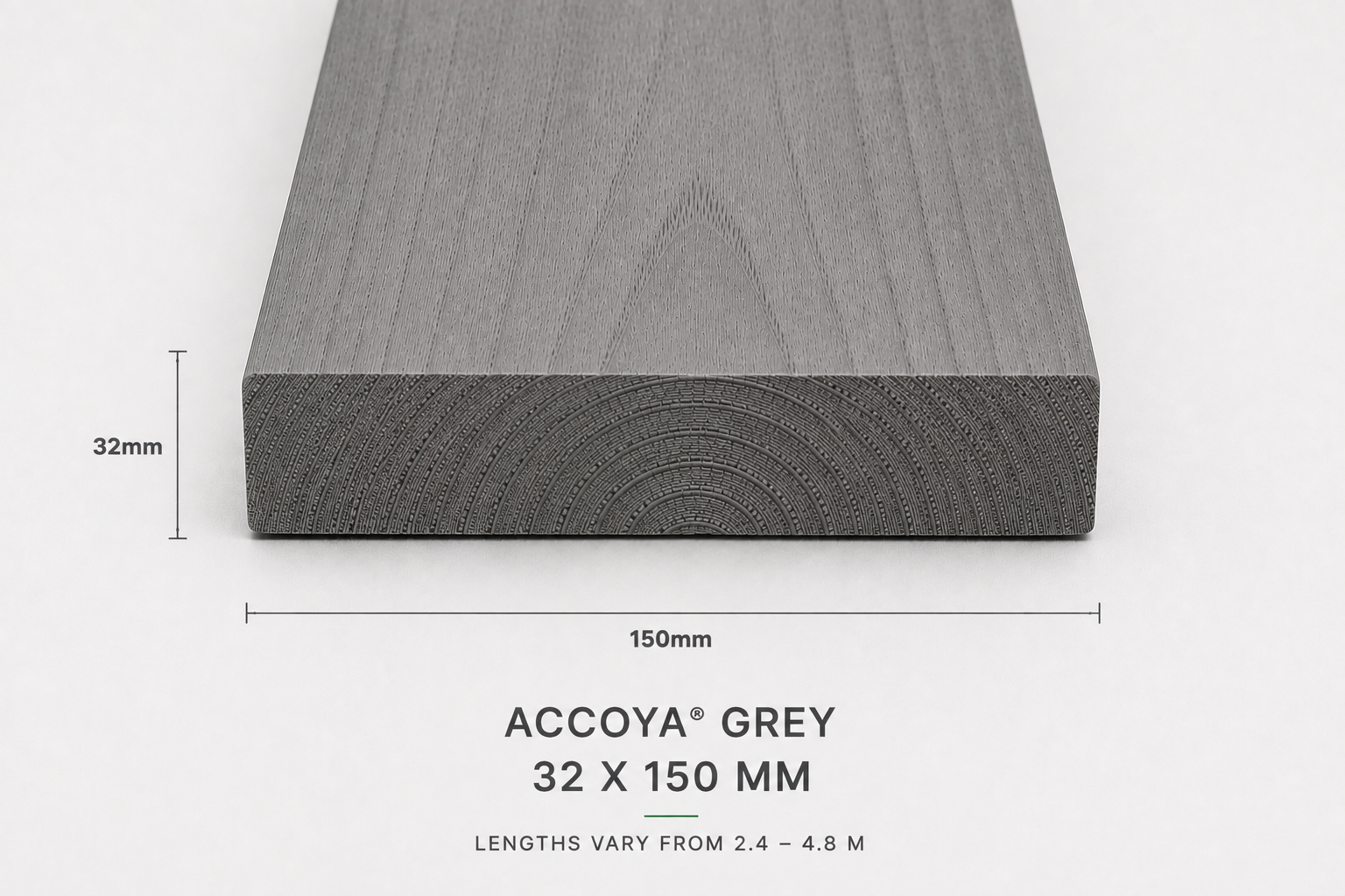 Accoya grey plank 32 x 150 mm