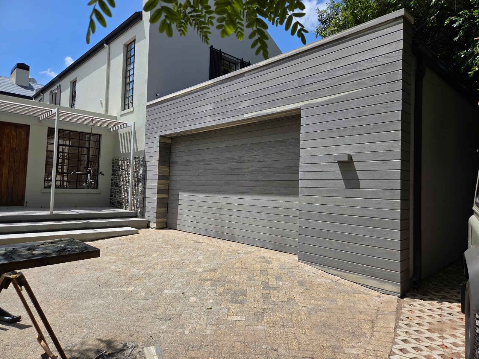 Grey Garage Door and Cladding
