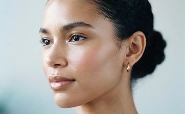 Close-up of radiant healthy skin representing collagen and dermal research