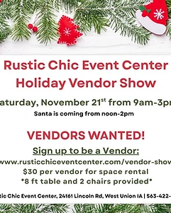 Holiday Vendor Show: November 21st!