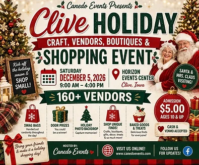 Clive's Holiday Craft, Vendors, Boutiques and More Shopping Event