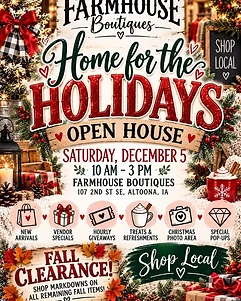Farmhouse Boutiques | Home For the Holidays Open House