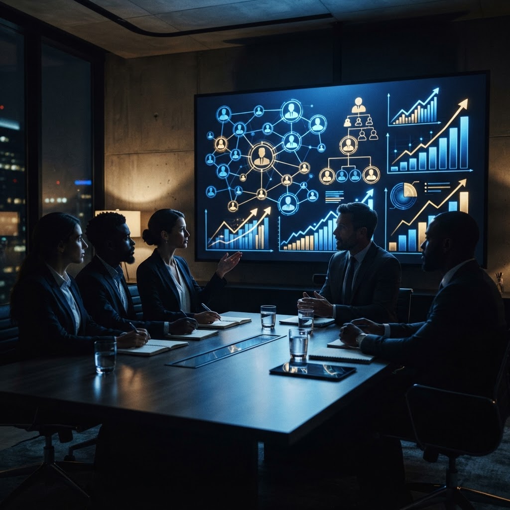 Business leaders collaborating around a conference table