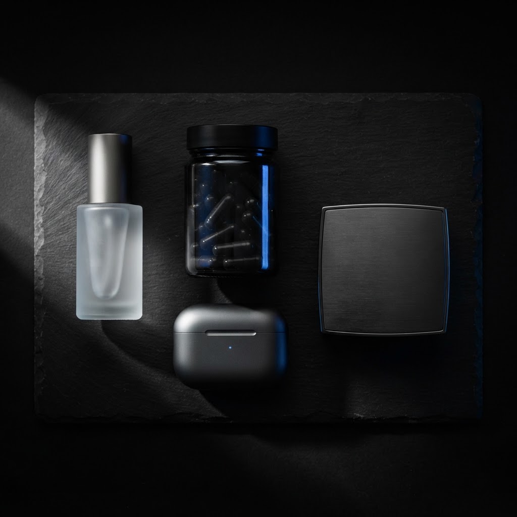 Product categories flat lay