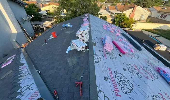 Shingle courses over ProArmor synthetic underlayment