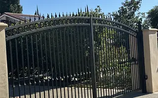 Ornamental iron driveway gate completed in Los Angeles