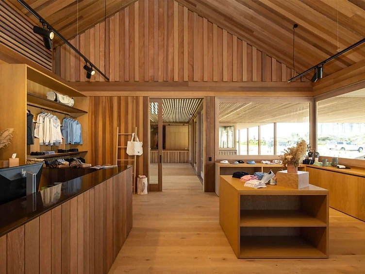Interior cedar board and batten paneling