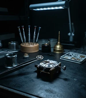 The Watchlove atelier bench where each timepiece is authenticated