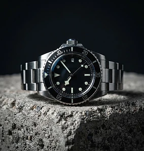 A luxury dive watch with a rotating bezel