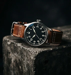 A pilot watch with large numerals