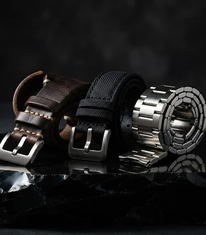 Premium watch straps and resized jewellery laid out for tailoring