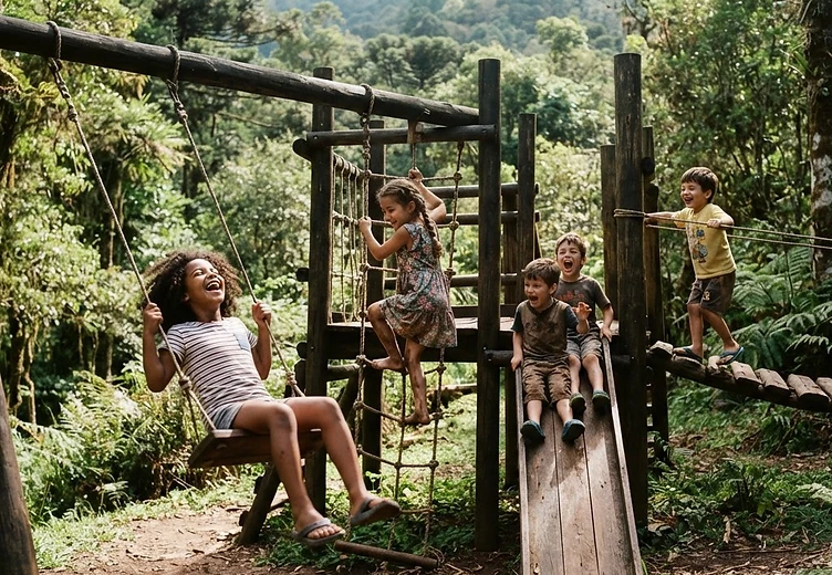 Crianças brincando ao ar livre