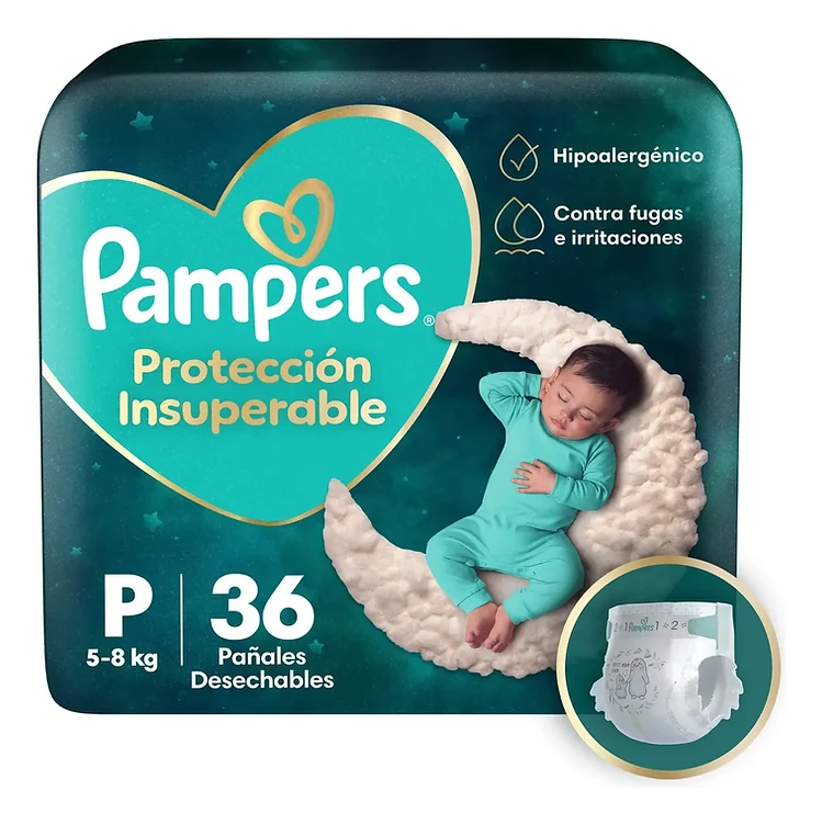 Pañal Pampers Protección Insuperable Talla P 36 un