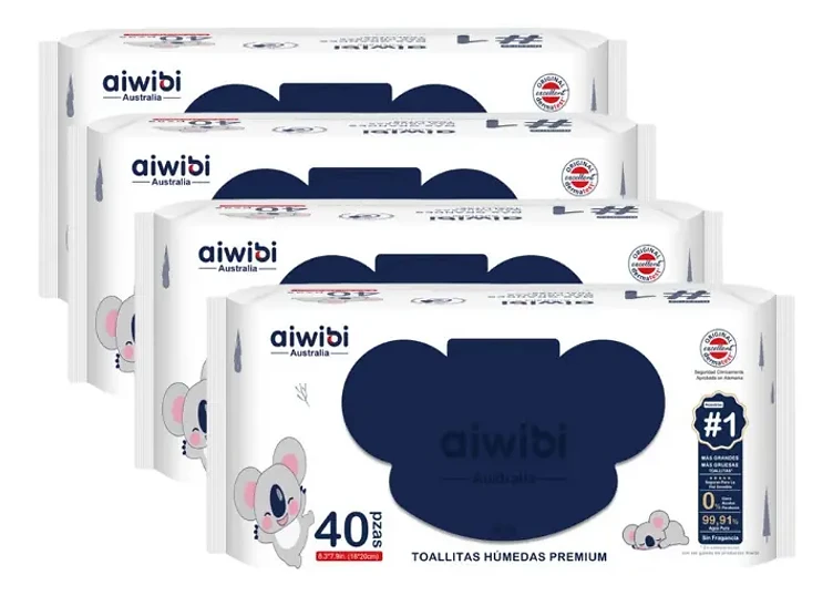 Pack Toallitas Húmedas Premium Aiwibi 4x40