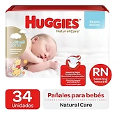 Pañales Huggies Natural Care Talla Recién Nacido 34 un