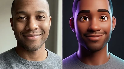 Man — photo transformed into an AI avatar