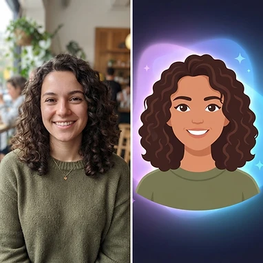 A photo transformed into an AI avatar