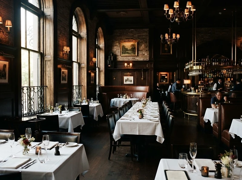 The V's Paradise dining room set for brunch