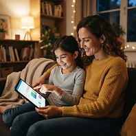 A family choosing education options together
