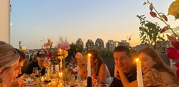 A beautifully set dinner table