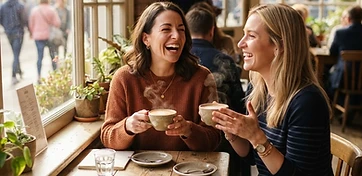 A candid moment of friends dining together