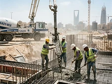 صب الأساسات في الموقع