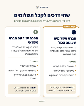 שתי דרכים לקבל תשלומים