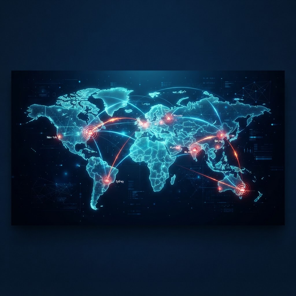 Threat hunting themed background imagery behind the ThreatScout login card