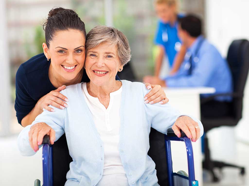 Care worker with elderly woman