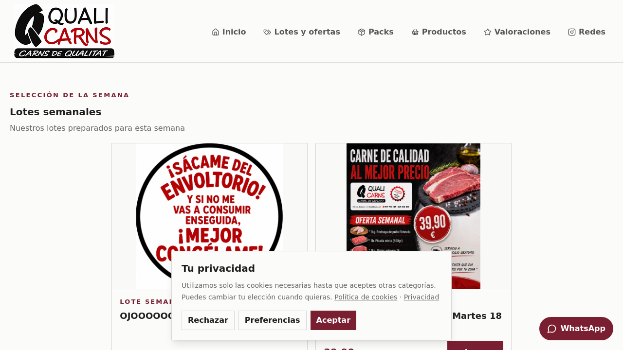 Plataforma tienda carnica template preview